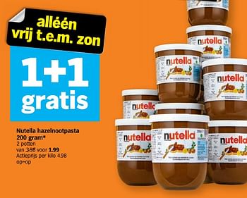 Promoties Nutella hazelnootpasta - Nutella - Geldig van 30/11/2020 tot 06/12/2020 bij Albert Heijn