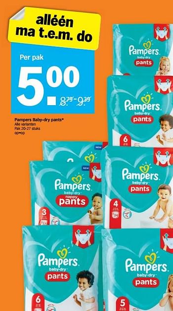 Promoties Pampers baby-dry pants - Pampers - Geldig van 30/11/2020 tot 06/12/2020 bij Albert Heijn