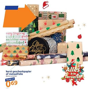 Promotions Kerst geschenkpapier of metaalfolie - Produit Maison - Action - Valide de 02/12/2020 à 08/12/2020 chez Action