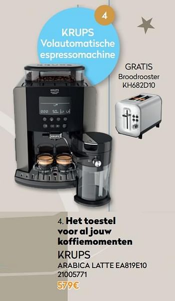Promoties Krups arabica latte ea819e10 - Krups - Geldig van 01/12/2020 tot 31/12/2020 bij Krefel