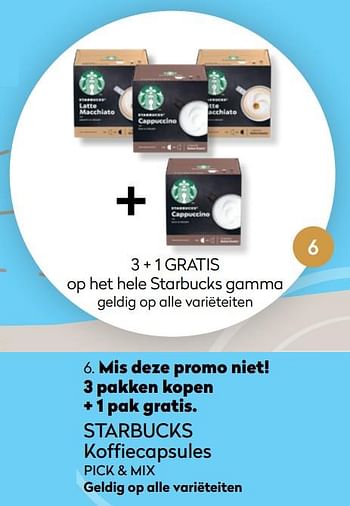 Promoties Starbucks koffiecapsules pick + mix - Starbucks - Geldig van 01/12/2020 tot 31/12/2020 bij Krefel