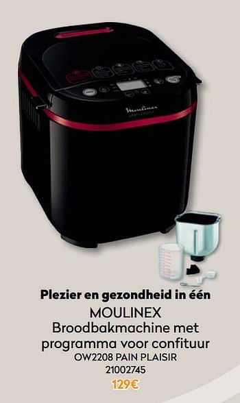 Promoties Moulinex broodbakmachine met programma voor confituur ow2208 pain plaisir - Moulinex - Geldig van 01/12/2020 tot 31/12/2020 bij Krefel