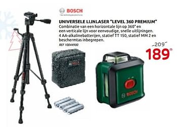 Promoties Bosch universele lijnlaser level 360 premium - Bosch - Geldig van 02/12/2020 tot 28/12/2020 bij BricoPlanit
