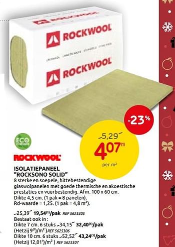 Promoties Isolatiepaneel rocksono solid - Rockwool - Geldig van 02/12/2020 tot 28/12/2020 bij BricoPlanit