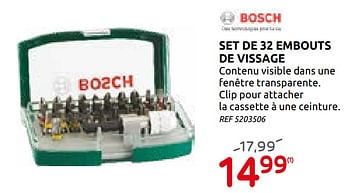 Promotions Set de 32 embouts de vissage - Bosch - Valide de 02/12/2020 à 28/12/2020 chez BricoPlanit