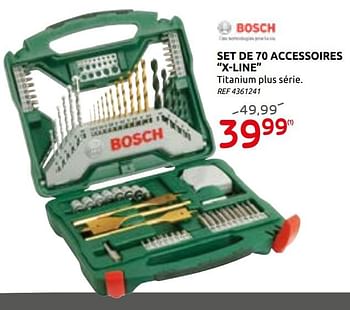 Promotions Set de 70 accessoires x-line - Bosch - Valide de 02/12/2020 à 28/12/2020 chez BricoPlanit