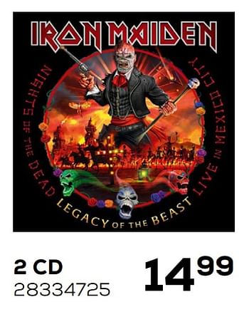 Promoties Iron maiden 2 cd - Huismerk - Supra Bazar - Geldig van 01/12/2020 tot 05/01/2021 bij Supra Bazar
