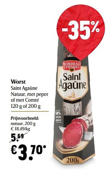 Promoties Worst saint agaûne natuur met peper of met comté - Saint Agaune - Geldig van 03/12/2020 tot 09/12/2020 bij Delhaize