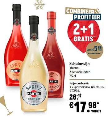 Promoties Schuimwijn martini - Martini - Geldig van 03/12/2020 tot 09/12/2020 bij Delhaize