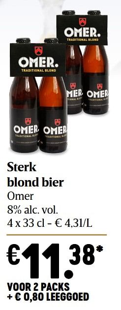 Promoties Sterk blond bier omer - Omer - Geldig van 03/12/2020 tot 09/12/2020 bij Delhaize