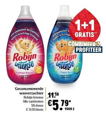 Promoties Geconcentreerde wasverzachter robijn intense - Robijn - Geldig van 03/12/2020 tot 09/12/2020 bij Delhaize