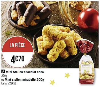 Promotions Mini stollen chocolat coco - Fortwenger - Valide de 30/11/2020 à 13/12/2020 chez Super Casino