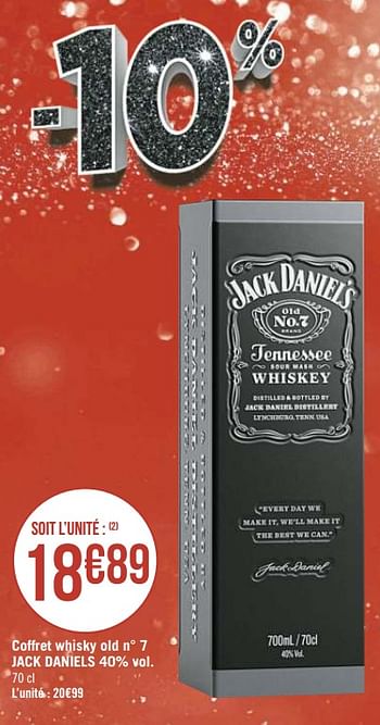 Promotions Coffret whisky old n° 7 jack daniels - Jack Daniel's - Valide de 30/11/2020 à 13/12/2020 chez Super Casino