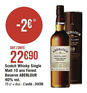 Promotions Scotch whisky single malt 10 ans forest reserve aberlour - Aberlour - Valide de 30/11/2020 à 13/12/2020 chez Super Casino