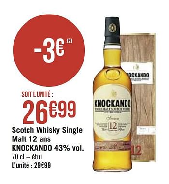 Promotions Scotch whisky single malt 12 ans knockando - Knockando - Valide de 30/11/2020 à 13/12/2020 chez Super Casino