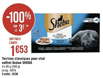 Promotions Terrines classiques pour chat coffret océan sheba - Sheba - Valide de 30/11/2020 à 13/12/2020 chez Super Casino