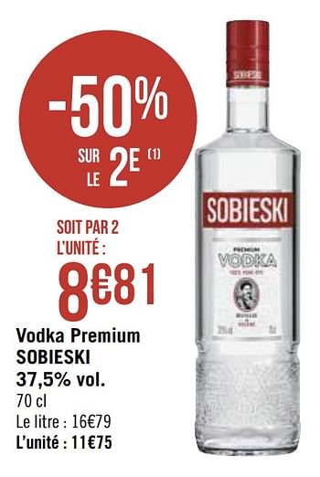 Promotions Vodka premium sobieski - Sobieski - Valide de 30/11/2020 à 13/12/2020 chez Super Casino