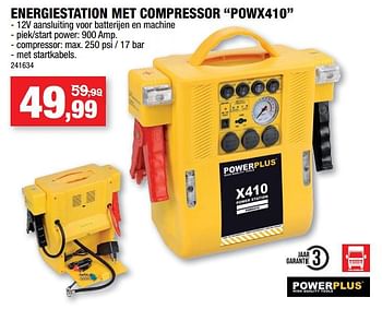 Promoties Powerplus energiestation met compressor powx410 - Powerplus - Geldig van 02/12/2020 tot 13/12/2020 bij Hubo