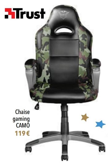 Promoties Chaise gaming camo - Trust - Geldig van 01/12/2020 tot 31/01/2021 bij Cora