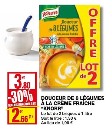 Promotions Douceur de 8 légumes à la crème fraîche knorr - Knorr - Valide de 02/12/2020 à 13/12/2020 chez Coccinelle