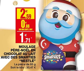 Promotions Moulage père-noël en chocolat au lait avec des smarties nestlé - Nestlé - Valide de 02/12/2020 à 13/12/2020 chez Coccinelle