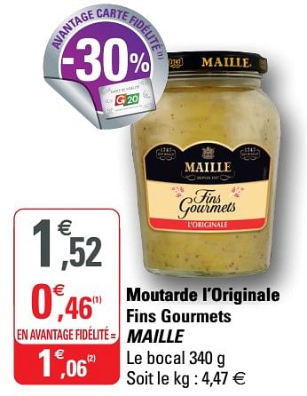 Promotions Moutarde l`originale fins gourmets maille - Maille - Valide de 02/12/2020 à 13/12/2020 chez G20
