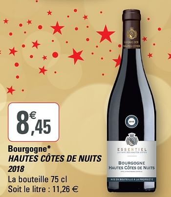 Promotions Bourgogne hautes côtes de nuits 2018 - Vins rouges - Valide de 02/12/2020 à 13/12/2020 chez G20