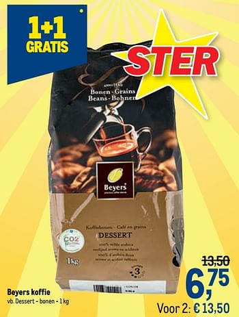 Promoties Beyers koffie dessert - bonen - Beyers - Geldig van 16/12/2020 tot 01/01/2021 bij Makro