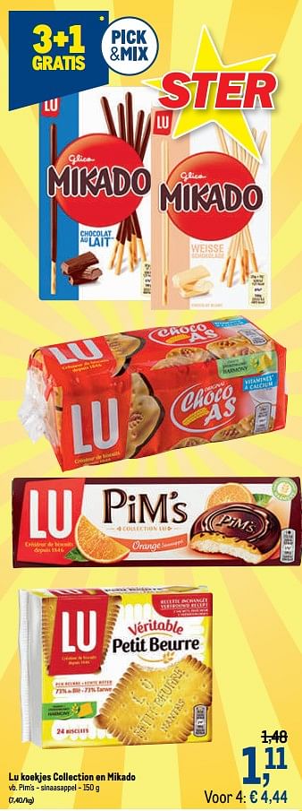 Promoties Lu koekjes collection en mikado pim`s - sinaasappel - Lu - Geldig van 16/12/2020 tot 01/01/2021 bij Makro