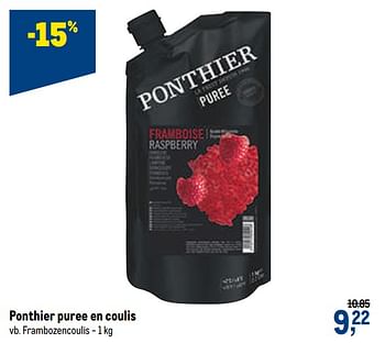 Promoties Ponthier puree en coulis frambozencoulis - Ponthier - Geldig van 16/12/2020 tot 01/01/2021 bij Makro