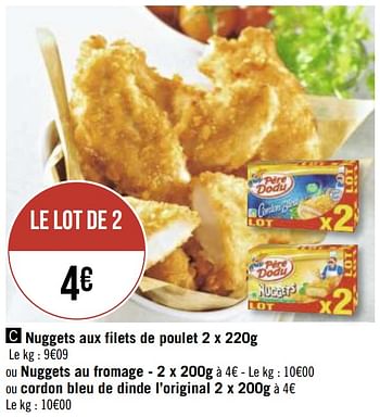 Promotions Nuggets aux filets de poulet - Pere Dodu - Valide de 30/11/2020 à 13/12/2020 chez Géant Casino