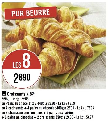 Promotions Croissants - Produit Maison - Géant Casino - Valide de 30/11/2020 à 13/12/2020 chez Géant Casino