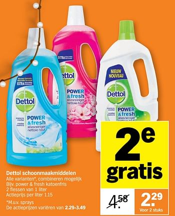 Dettol Dettol Schoonmaakmiddelen Power Fresh Katoenfris Promotie Bij Albert Heijn