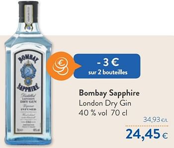 Promotions Bombay sapphire london dry gin - Bombay Sapphire - Valide de 02/12/2020 à 15/12/2020 chez OKay