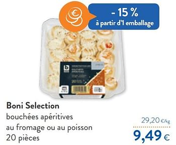 Promotions Boni selection bouchées apéritives au fromage ou au poisson - Boni - Valide de 02/12/2020 à 15/12/2020 chez OKay