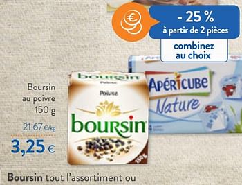 Promotions Boursin boursin au poivre - Boursin - Valide de 02/12/2020 à 15/12/2020 chez OKay