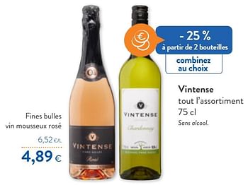 Promotions Vintense fines bulles vin mousseux rosé - Mousseux - Valide de 02/12/2020 à 15/12/2020 chez OKay