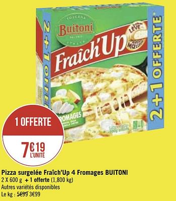 Promoties Pizza surgelée fraîch`up 4 fromages buitoni - Buitoni - Geldig van 30/11/2020 tot 13/12/2020 bij Géant Casino