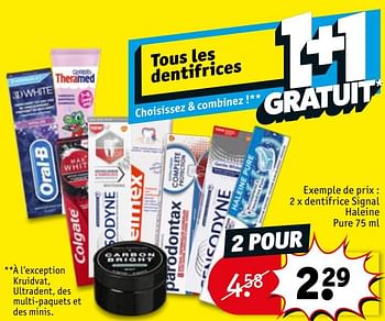 Promoties Tous les dentifrices dentifrice signal haleine pure - Signal - Geldig van 08/12/2020 tot 13/12/2020 bij Kruidvat