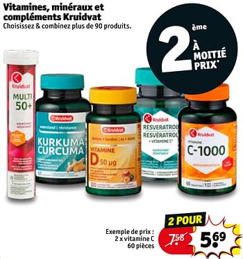 Promotions Vitamines, minéraux et compléments kruidvat vitamine c 60 pièces - Produit maison - Kruidvat - Valide de 08/12/2020 à 13/12/2020 chez Kruidvat