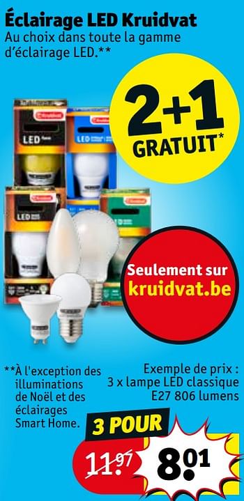 Promotions Éclairage led kruidvat ampe led classique e27 806 lumens - Produit maison - Kruidvat - Valide de 08/12/2020 à 13/12/2020 chez Kruidvat