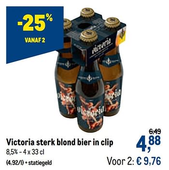 Promotions Victoria sterk blond bier in clip - Victoria - Valide de 16/12/2020 à 01/01/2021 chez Makro
