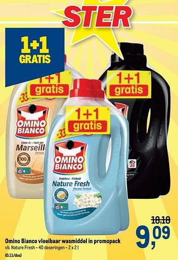 Promoties Omino bianco vloeibaar wasmiddel nature fresh - Omino Bianco - Geldig van 16/12/2020 tot 01/01/2021 bij Makro