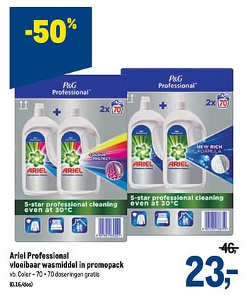 Promoties Ariel professional vloeibaar wasmiddel color - Ariel - Geldig van 16/12/2020 tot 01/01/2021 bij Makro