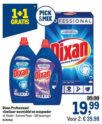 Promoties Dixan professional vloeibaar wasmiddel en waspoeder poeder - extreme power - Dixan - Geldig van 16/12/2020 tot 01/01/2021 bij Makro
