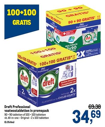 Promoties Dreft professional vaatwastabletten all-in-one - original - Dreft - Geldig van 16/12/2020 tot 01/01/2021 bij Makro
