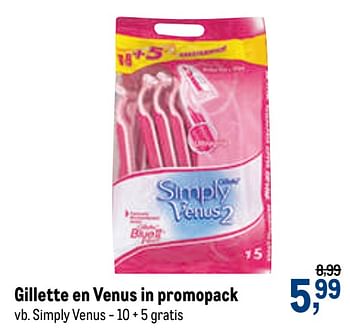 Promotions Gillette en venus simply venus - Gillette - Valide de 16/12/2020 à 01/01/2021 chez Makro