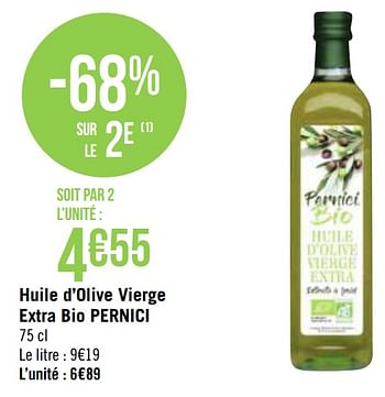 Promotions Huile d`olive vierge extra bio pernici - Pernici - Valide de 30/11/2020 à 13/12/2020 chez Géant Casino