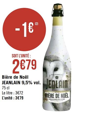 Promotions Bière de noël jeanlain - Jeanlain - Valide de 30/11/2020 à 13/12/2020 chez Géant Casino