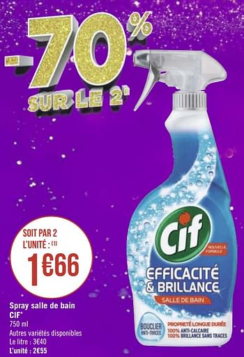 Promotions Spray salle de bain cif - Cif - Valide de 30/11/2020 à 13/12/2020 chez Géant Casino
